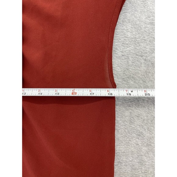 J.Crew Women's Keyhole Burnt Orange Cap Sleeve Blouse Pleated Size 00 - Picture 7 of 12